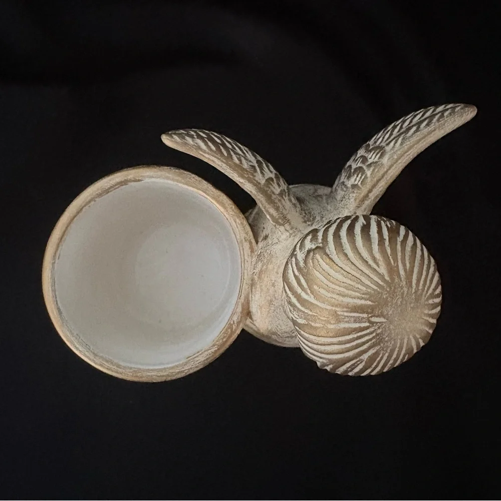 Cream & Gold Cherub Angel Candle Holder Votive